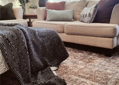 picture of blanket draped over couch